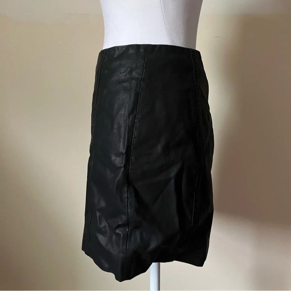 Free People Modern Femme Black Faux Leather Mini Skirt size 4